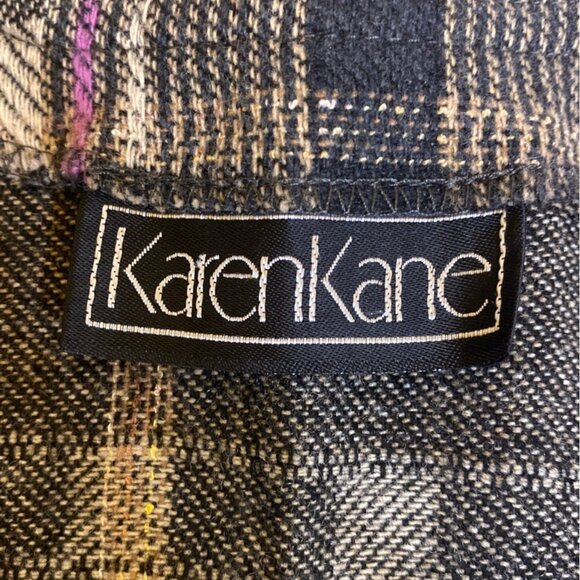 Karen Kane Womens 3-Piece Plaid & Stripe Reversible Top Coat And Skirt Outfit Si - Picture 6 of 6